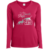 My Favorite People are Cats Ladies LS Performance V-Neck T-Shirt