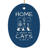 Home is Where the Cats Are Ceramic Ornaments in 4 Shapes