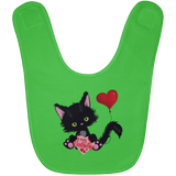 Lucky the Black Cat with Valentine Baby Bib