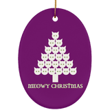 Meowy White Christmas Ceramic Ornaments in 4 Shapes