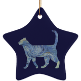 Starry Night Tabby Ceramic Ornaments in 4 Shapes