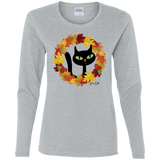 Victor in Fall Wreath Ladies Long Sleeve T-Shirts