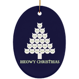Meowy White Christmas Ceramic Ornaments in 4 Shapes