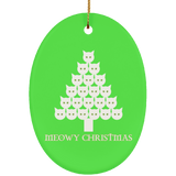 Meowy White Christmas Ceramic Ornaments in 4 Shapes