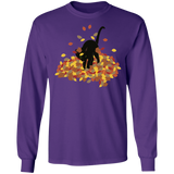 Cat in Leaves LS Ultra Cotton T-Shirt