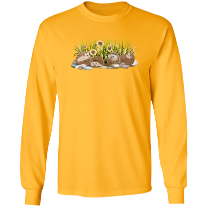 Hedgehogs and Sunflowers Long Sleeve T-Shirt