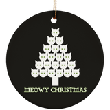Meowy White Christmas Ceramic Ornaments in 4 Shapes