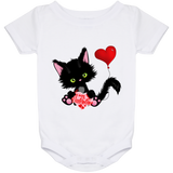 Lucky the Black Cat with Valentine Baby Bodysuits