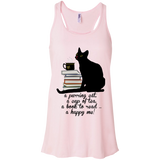 Cat-Tea-Book-Happy Flowy Racerback Tank