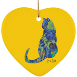 Iris Cat Ceramic Ornaments in 4 Shapes