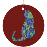 Iris Cat Ceramic Ornaments in 4 Shapes