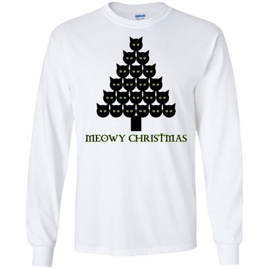 Meowy Christmas Tree LS Ultra Cotton T-Shirt