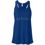 Walking Cat Heartbeat Flowy Racerback Tank