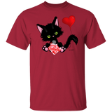 Lucky the Black Cat with Valentine T-Shirt