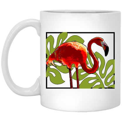 Flamingo and Leaves - Mugs