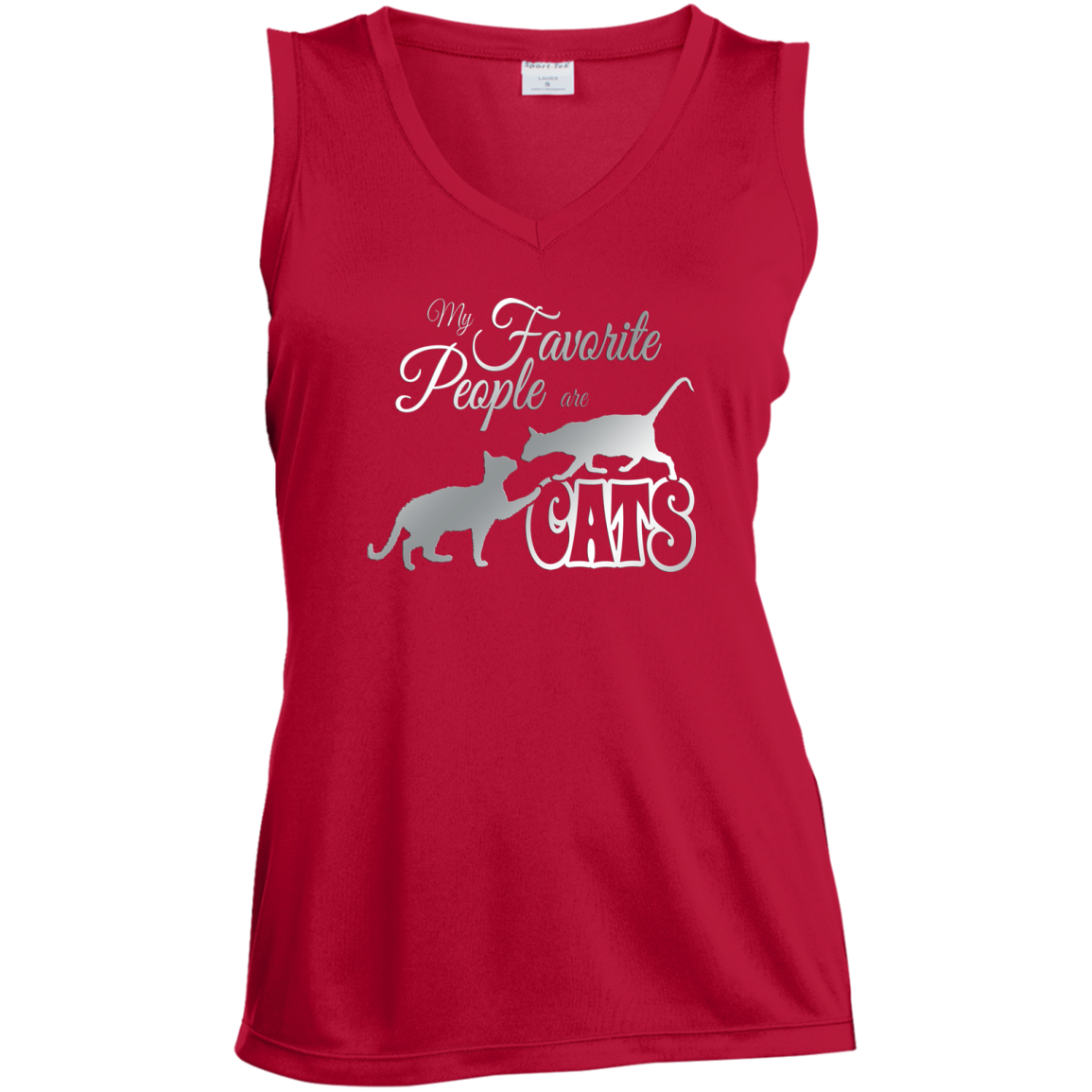 My Favorite People are Cats Ladies Sleeveless Moisture Absorbing V-Neck