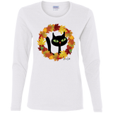 Victor in Fall Wreath Ladies Long Sleeve T-Shirts