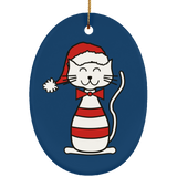 Santa Cat Ceramic Ornaments in 4 Shapes