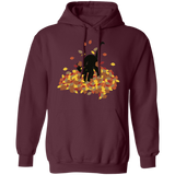 Cat in Leaves Pullover Hoodie