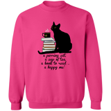 Cat-Tea-Book-Happy Sweatshirt