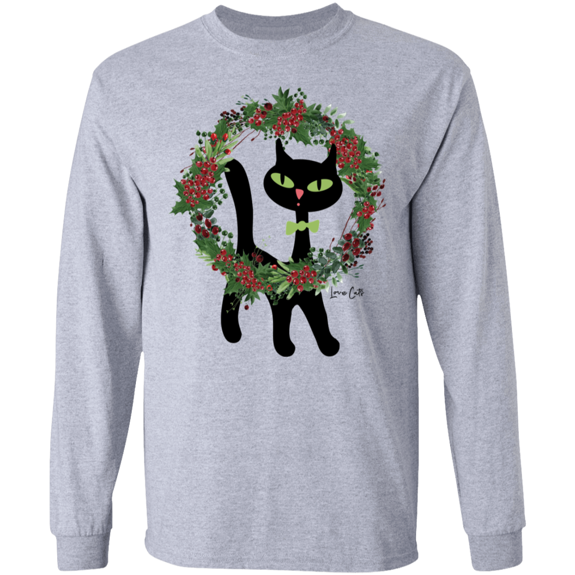 Victor in Christmas Wreath LS Ultra Cotton T-Shirt