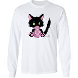 Lucky the Black Cat with Easter Egg LS Ultra Cotton T-Shirt