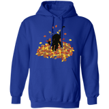 Cat in Leaves Pullover Hoodie