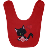 Lucky the Black Cat with Valentine Baby Bib