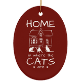 Home is Where the Cats Are Ceramic Ornaments in 4 Shapes