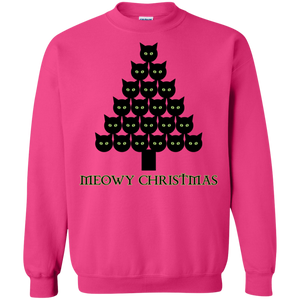 Meowy Christmas Tree Crewneck Pullover Sweatshirt