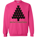 Meowy Christmas Tree Crewneck Pullover Sweatshirt
