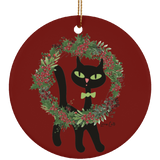 Victor in Christmas Wreath Ceramic Ornaments in 4 Shapes