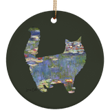 Cat Lilies Ceramic Ornaments in 4 Shapes