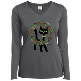 Victor in Christmas Wreath Ladies Long Sleeve T-Shirts