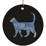 Starry Night Tabby Ceramic Ornaments in 4 Shapes