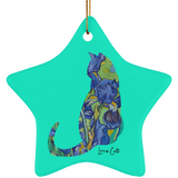 Iris Cat Ceramic Ornaments in 4 Shapes