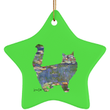 Cat Lilies Ceramic Ornaments in 4 Shapes