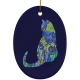 Iris Cat Ceramic Ornaments in 4 Shapes