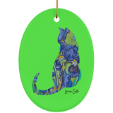 Iris Cat Ceramic Ornaments in 4 Shapes