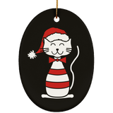 Santa Cat Ceramic Ornaments in 4 Shapes