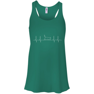Walking Cat Heartbeat Flowy Racerback Tank