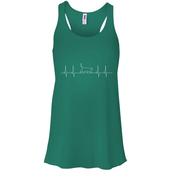 Walking Cat Heartbeat Flowy Racerback Tank