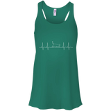 Walking Cat Heartbeat Flowy Racerback Tank