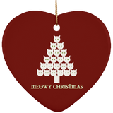 Meowy White Christmas Ceramic Ornaments in 4 Shapes