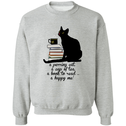 Cat-Tea-Book-Happy Sweatshirt