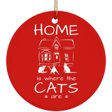 Home is Where the Cats Are Ceramic Ornaments in 4 Shapes