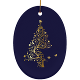 Black Cat Christmas Tree Ceramic Ornaments in 4 Shapes