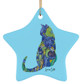 Iris Cat Ceramic Ornaments in 4 Shapes
