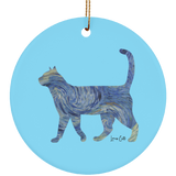 Starry Night Tabby Ceramic Ornaments in 4 Shapes