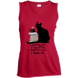 Cat-Tea-Book-Happy Ladies Sleeveless Moisture Absorbing V-Neck